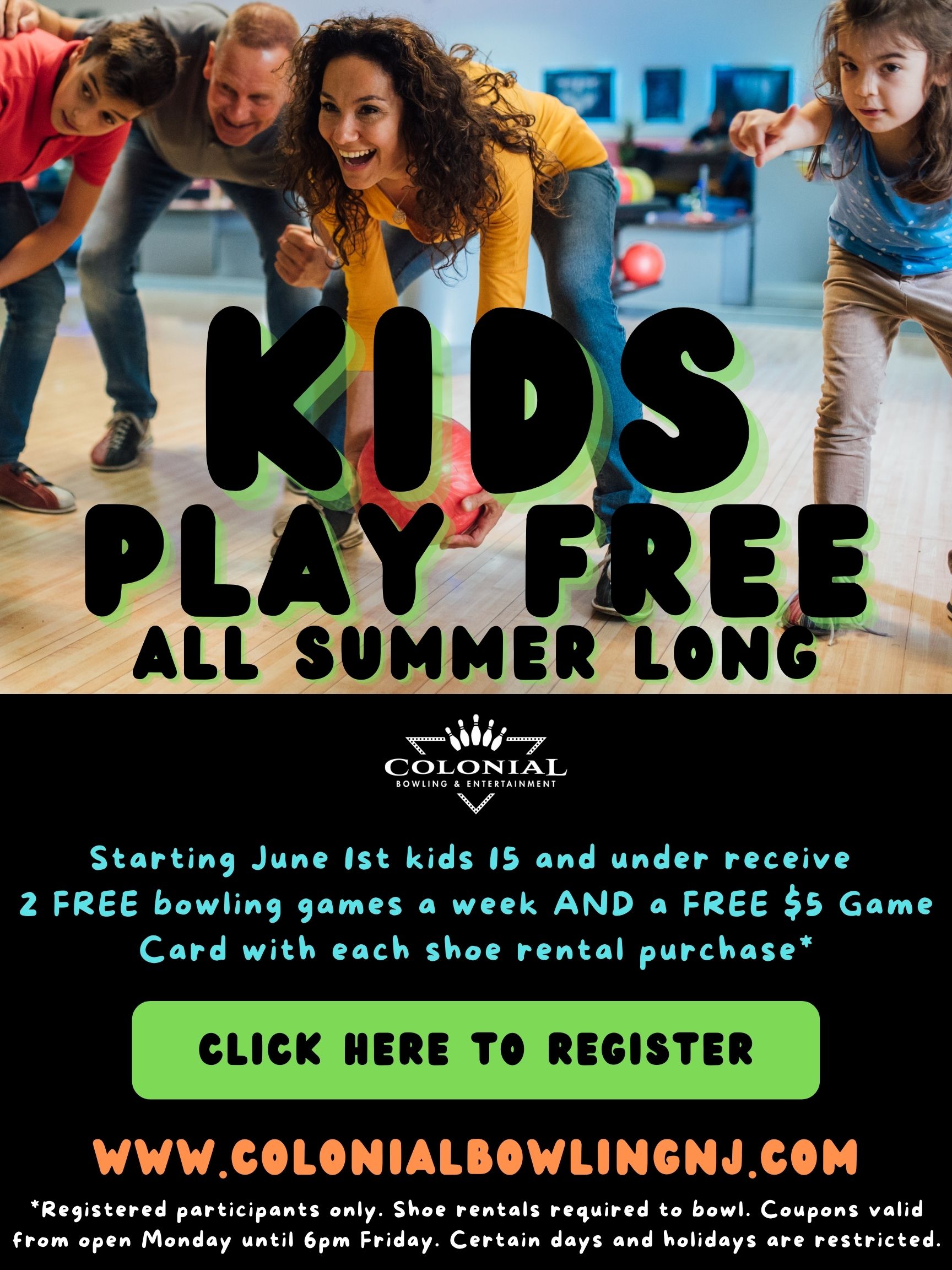 KIDS PLAY FREE WEBSITE 2021 Colonial Bowling Entertainment